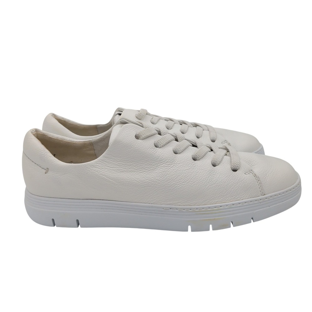 Paul Green Ajay Sport White Pebbled Leather Lace Up Platform Sneakers Womens 11
